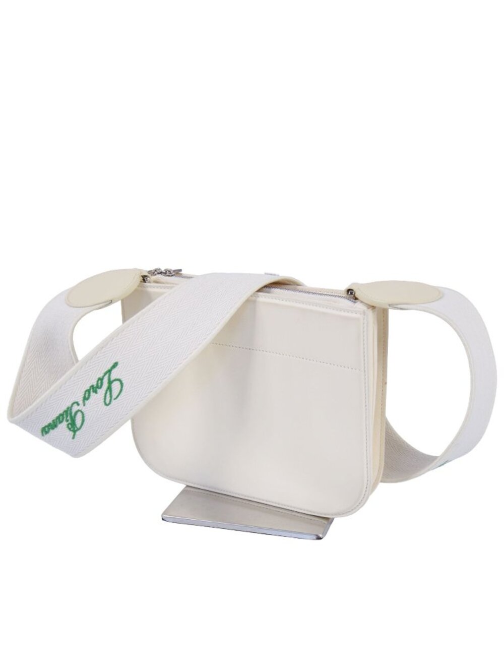 Loro Piana Shoulder Bag Purse Leather White